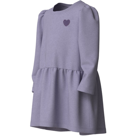 Name It Heirloom Lilac Heart Embroidery Nmfvima Ls Swe Dress Bru