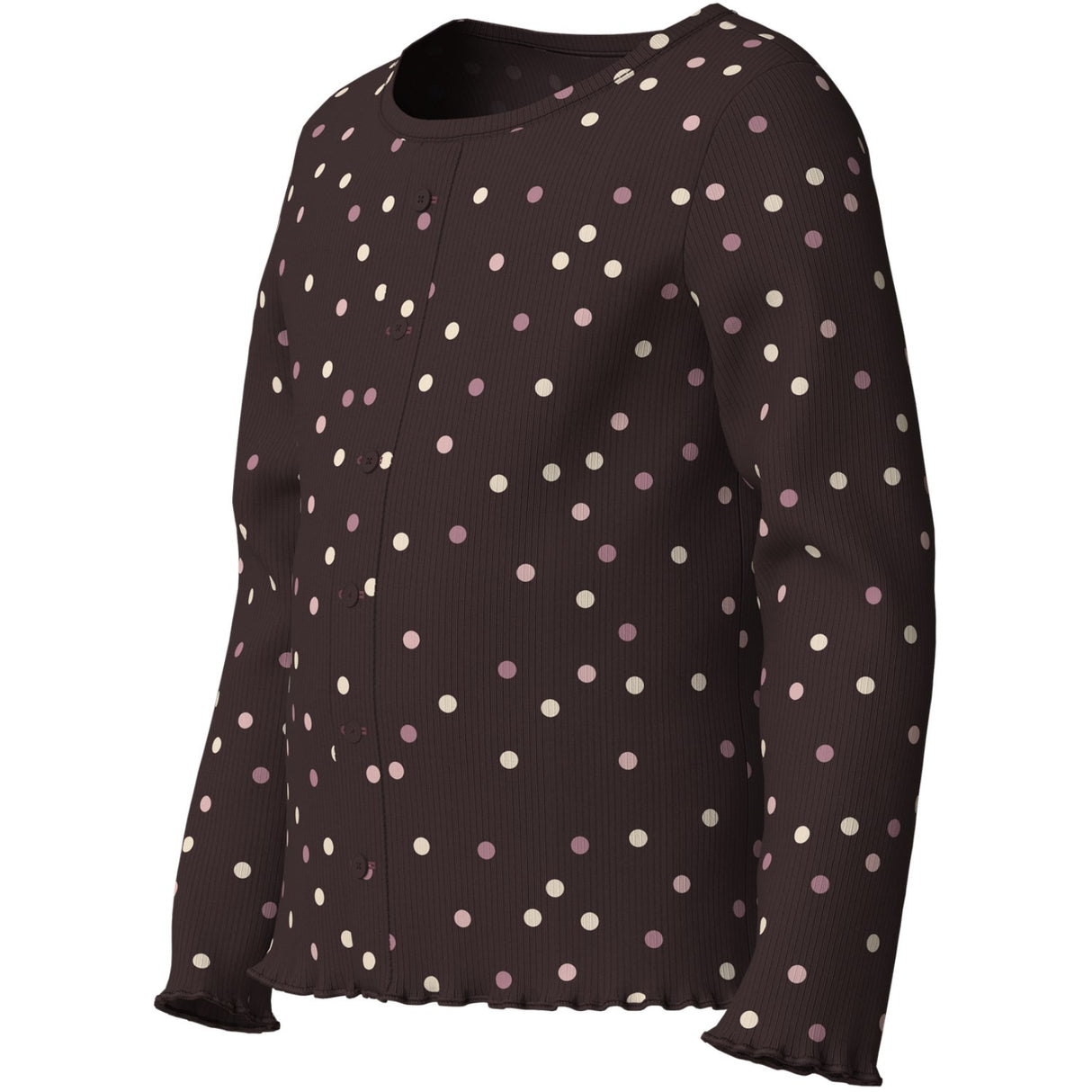 Name It Chocolate Plum Small Dots Nmfvemia Ls Slim Top
