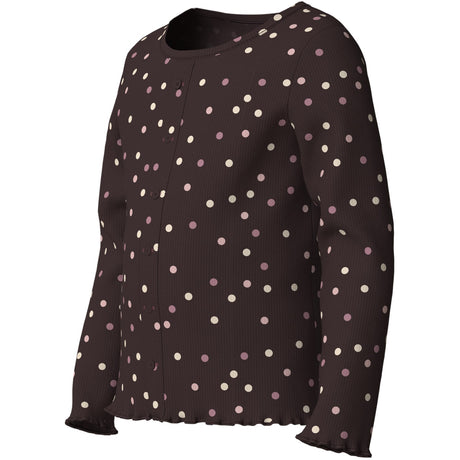 Name It Chocolate Plum Small Dots Nmfvemia Ls Slim Top
