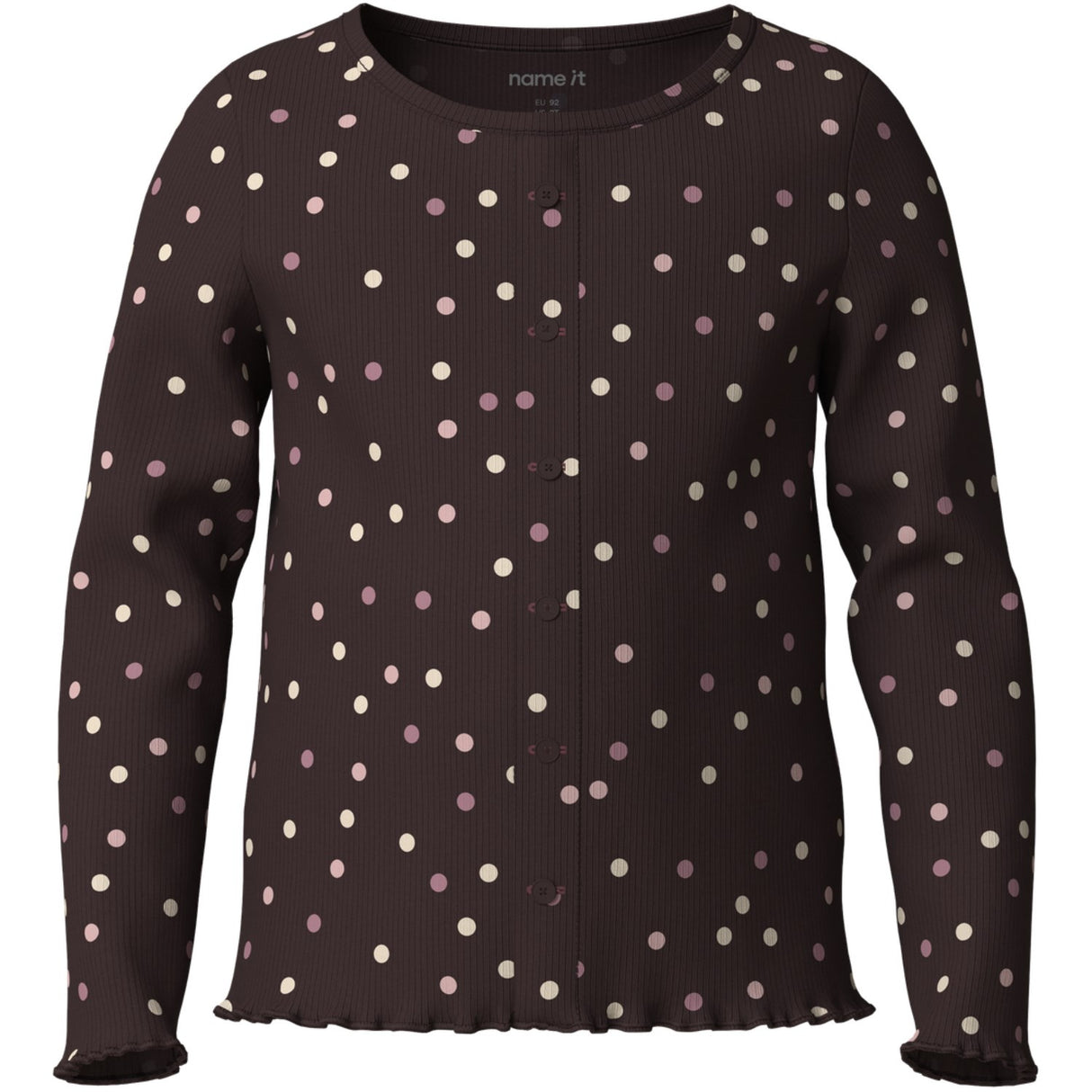Name It Chocolate Plum Small Dots Nmfvemia Ls Slim Top