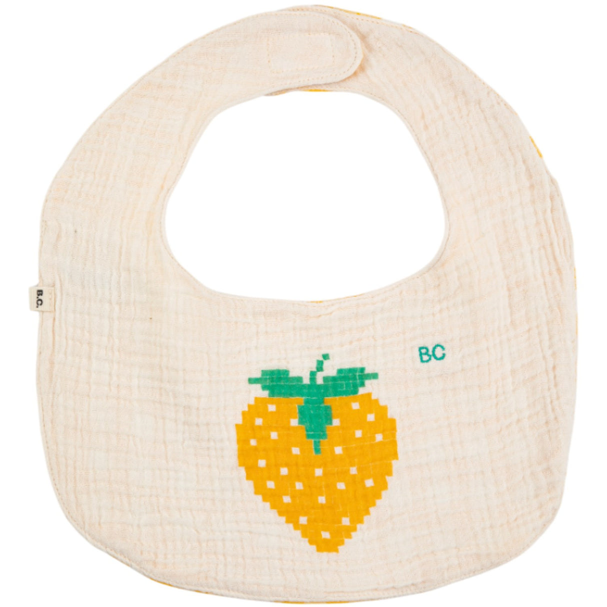 Bobo Choses Offwhite Pixel Strawberry Bib