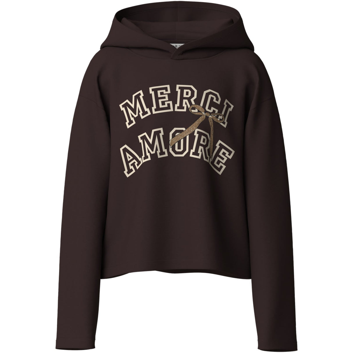 Name It Chocolate Plum Merci Nkfviala Ls Short Rlx Sweat Wh Bru