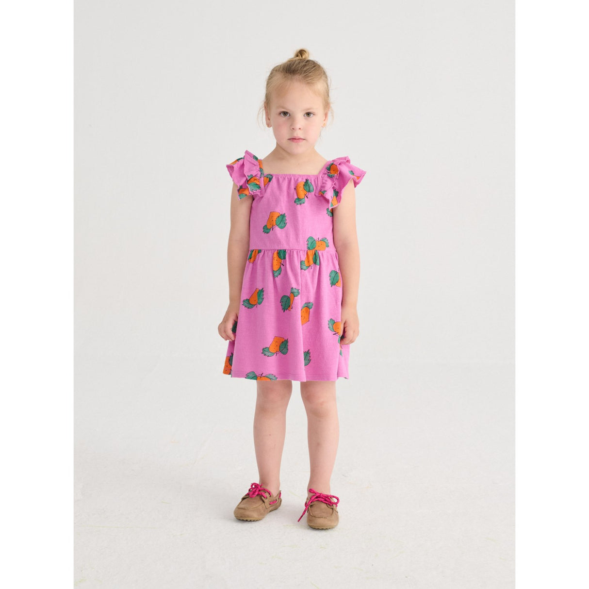 Bobo Choses Purple Tangerine All Over Ruffled Dress