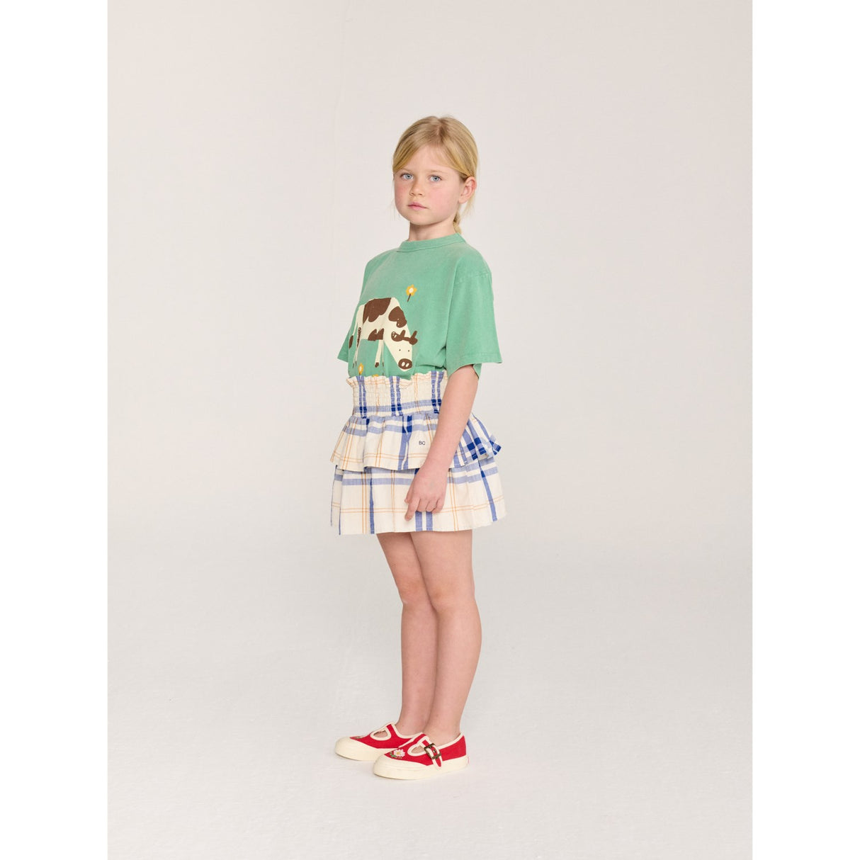 Bobo Choses Offwhite Fun Tartan Woven Skirt