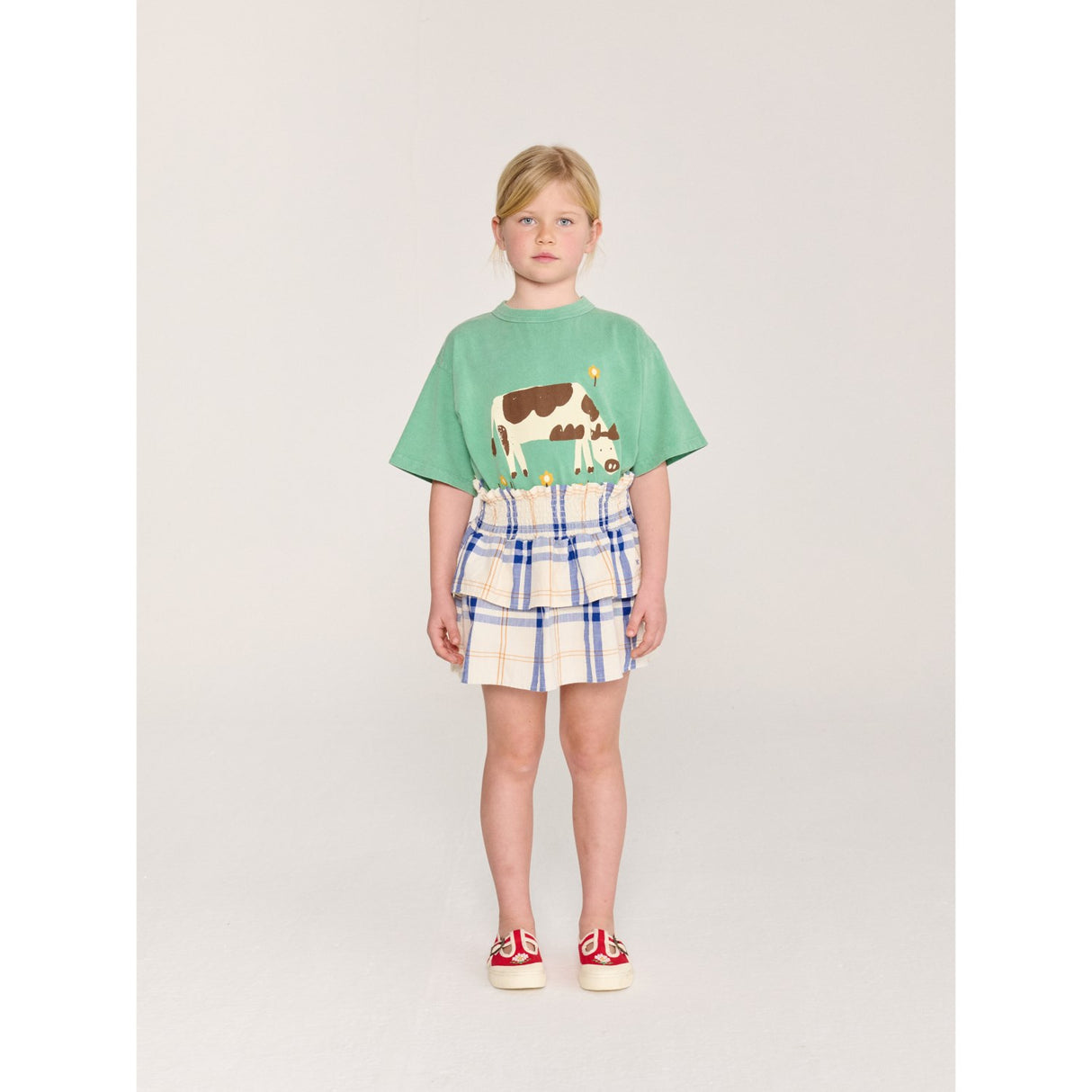 Bobo Choses Offwhite Fun Tartan Woven Skirt