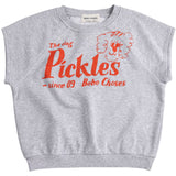 Bobo Choses Heather Grey Pickles The Dog Sleeveless Sweatshirt