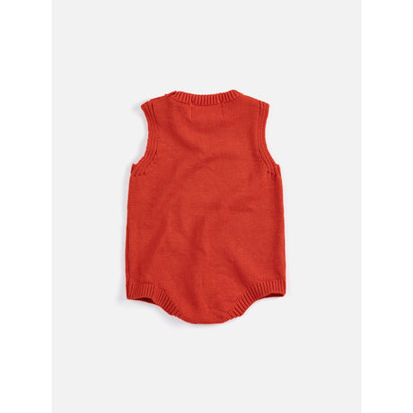 Bobo Choses Red Pixel Strawberry Knitted Romper
