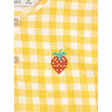 Bobo Choses Yellow Pixel Strawberry Vichy Woven Blouse