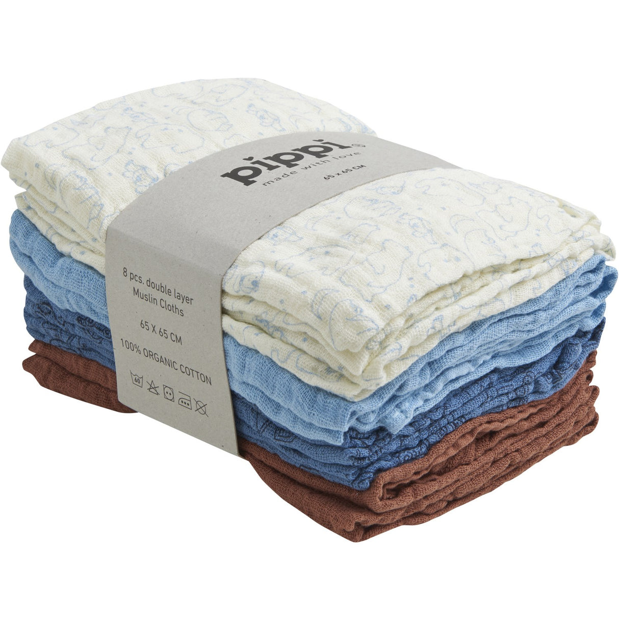 Pippi Air Blue Cloth Muslin (8-Pack)
