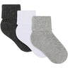 Minymo Light Grey Melange Baby 2X2 Rib Sock 3-Pack