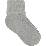 Minymo Light Grey Melange Baby 2X2 Rib Sock 3-Pack