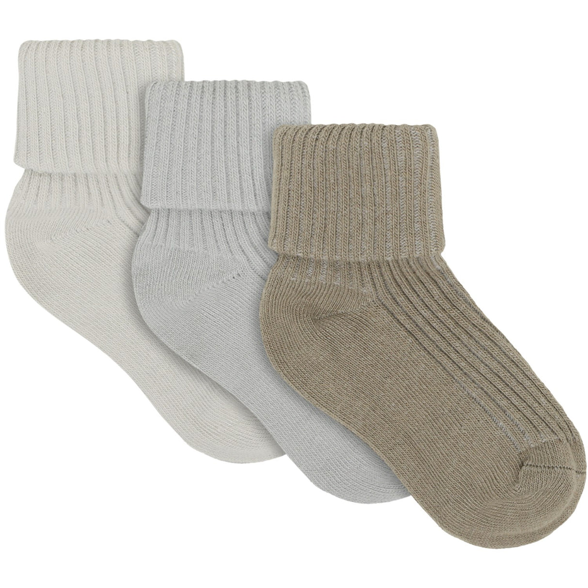 Minymo Willam Gray Baby 2X2 Rib Sock 3-Pack