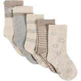 Minymo Light Grey Melange Socks W. Pattern 5-Pack