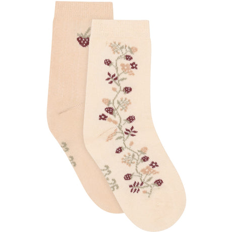 Minymo Birch Socks W. Lettuce Edge 2-Pack