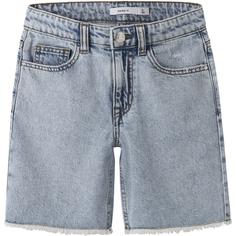 Name It Light Blue Bleached Denim Nkfbella Hw Wide Dnm Shorts 1488-Be Noos