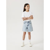Name It Light Blue Bleached Denim Nkfbella Hw Wide Dnm Shorts 1488-Be Noos