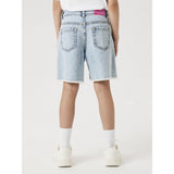 Name It Light Blue Bleached Denim Nkfbella Hw Wide Dnm Shorts 1488-Be Noos