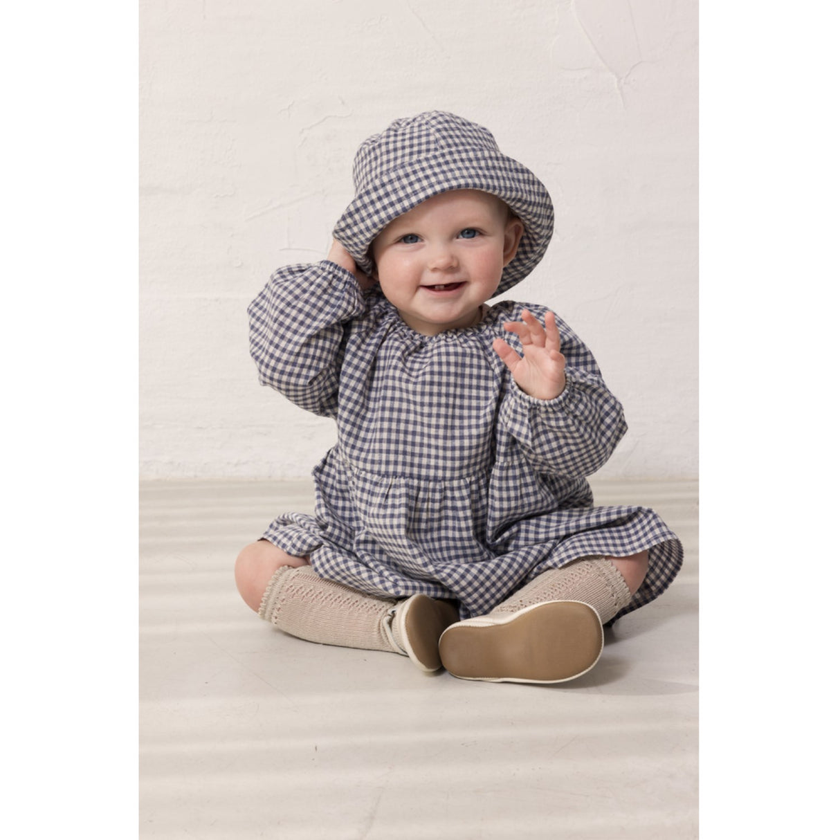 MarMar Cotton Linen Marine Check Arida Hat