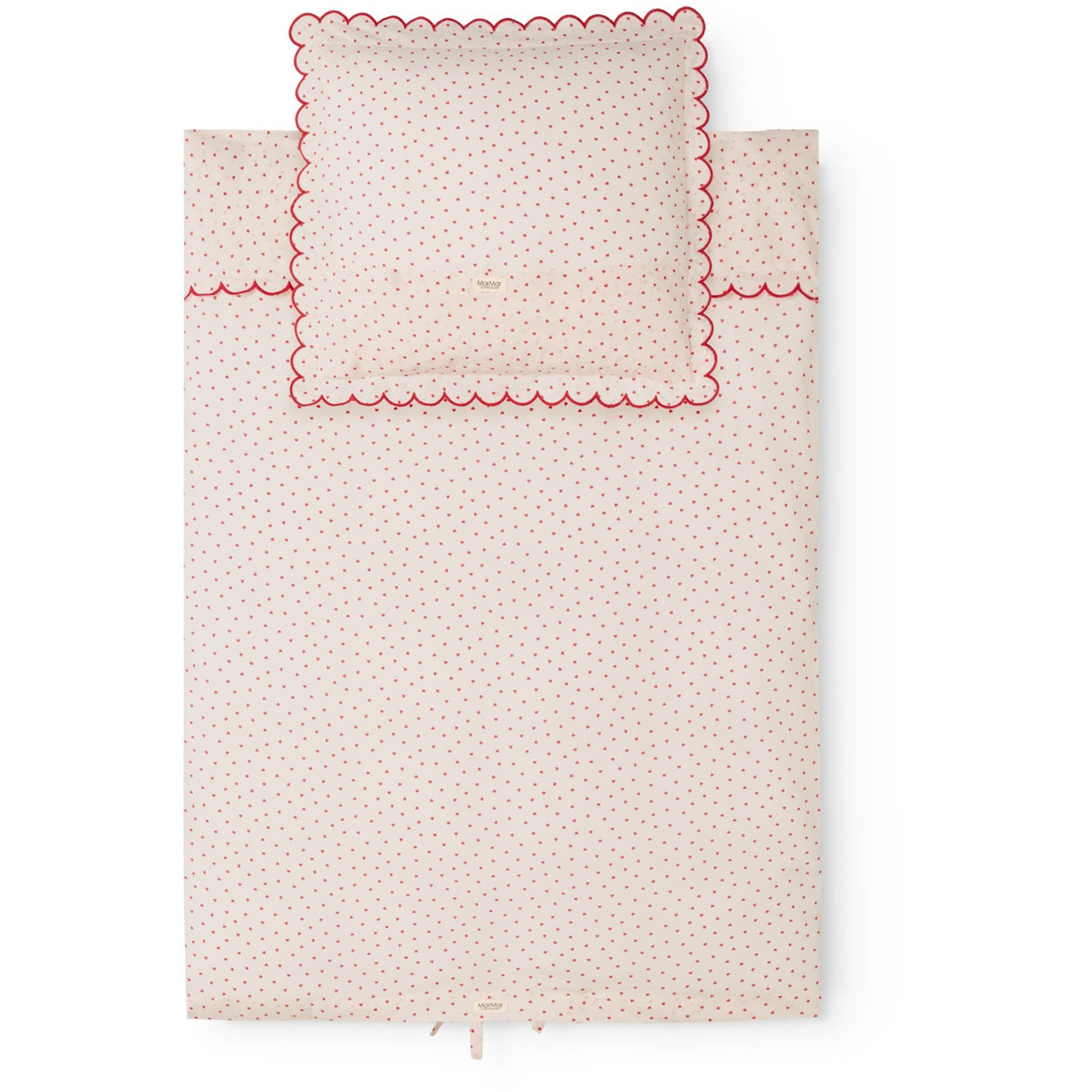 MarMar Crispy Poplin Acc Happy Hearts Bed Linen Scallop Baby