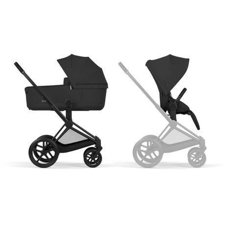 Cybex Sepia Black/Black Priam Comfort Matt Black Inklusiv Foldbar Liggedel