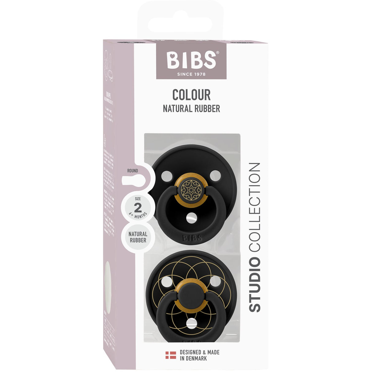 Bibs Black Gold Pacifier Studio Colour 2 Pack Layl Latex
