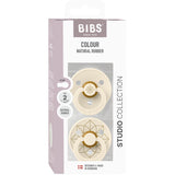 Bibs Ivory Gold Pacifier Studio Colour 2 Pack Noor Latex
