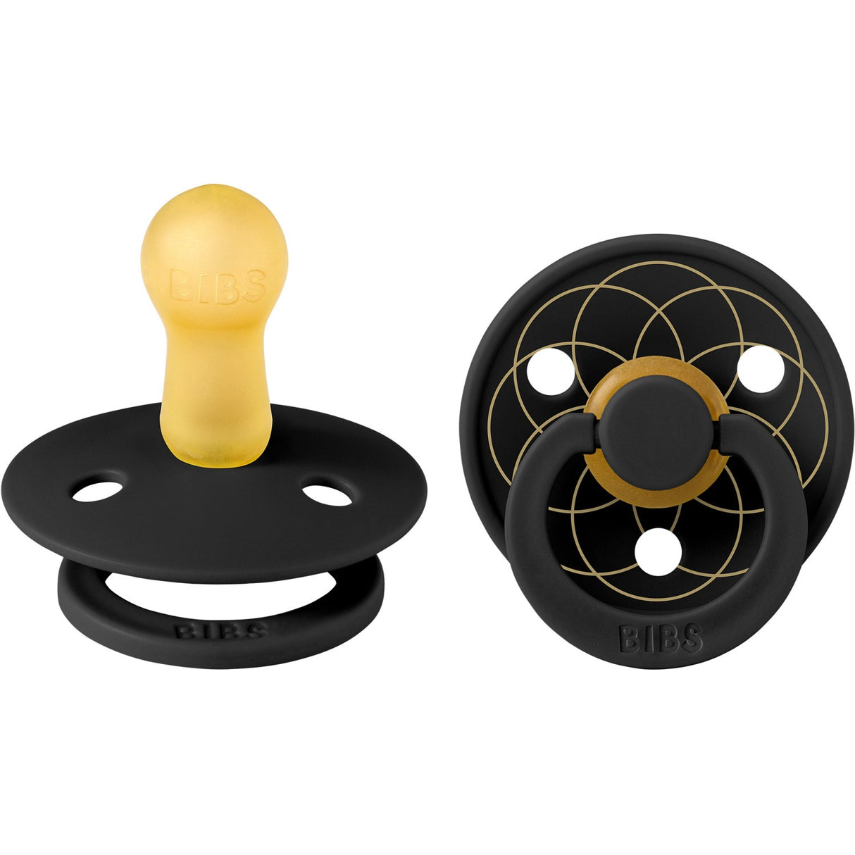 Bibs Black Gold Pacifier Studio Colour 2 Pack Layl Latex