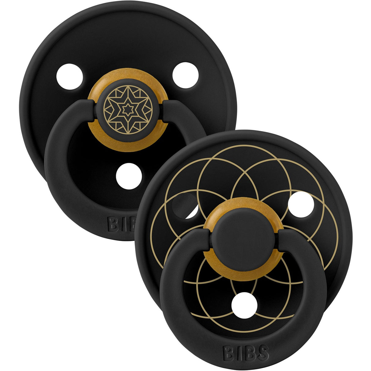 Bibs Ivory Gold Black Gold Pacifier Studio Colour 4 Pack Noor & Layl Latex