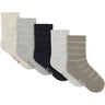 Minymo Night Gray Socks W. Knit 5-Pack