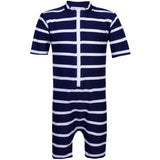 Petit Crabe Blue/White Natsu Sunsuit with Zipper
