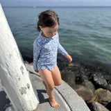 Petit Crabe Evening Sky (Made With Liberty© Fabric) Peeter Pan Swimsuit L/S