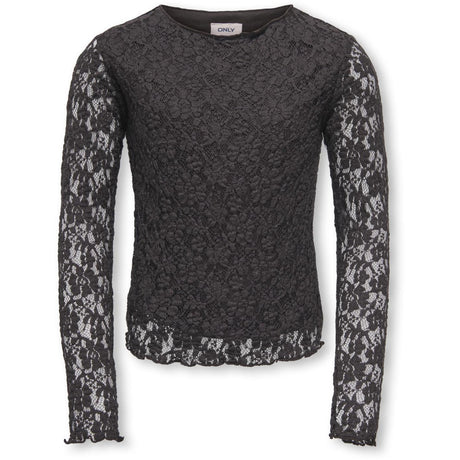 kids ONLY Black Coffee Kogleika Ls Lace Top Jrs Noos