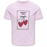 kids ONLY Pink Lady Bonjour Koglila Ss Reg Printed Tee Jrs