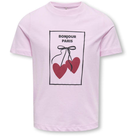 kids ONLY Pink Lady Bonjour Koglila Ss Reg Printed Tee Jrs