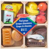 Melissa & Doug Multifarvet Wooden Food Playset Food Groups