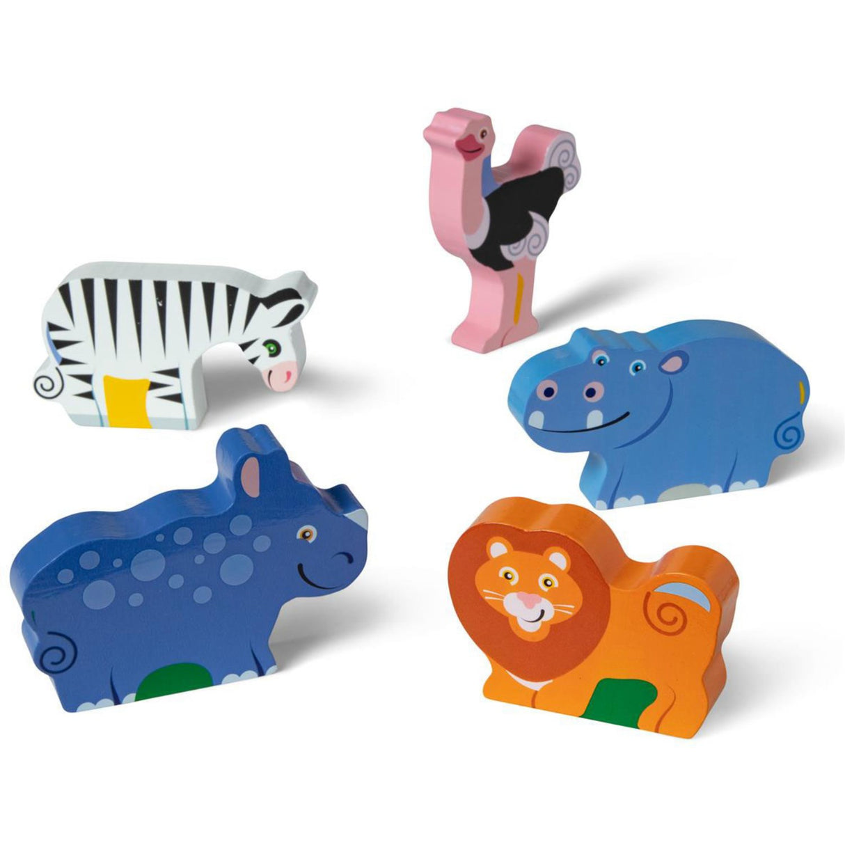Melissa & Doug Multifarvet Wooden Chunky Puzzle Safari Animals