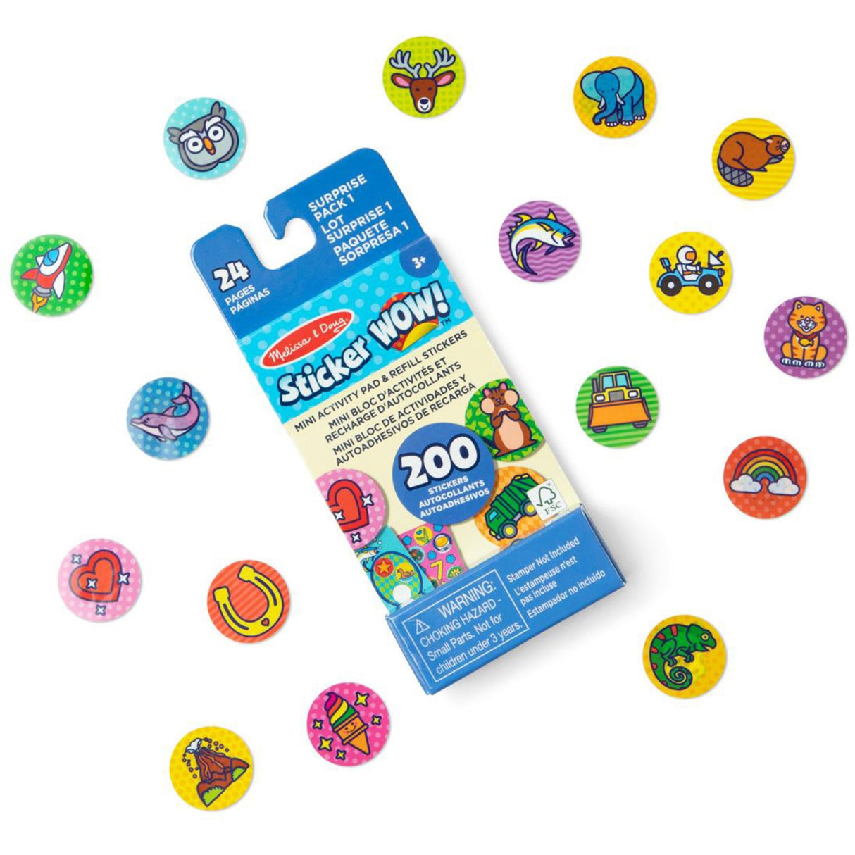 Melissa & Doug Blå Sticker Wow! Refill W/ Mini Pad Surprise Pack 1