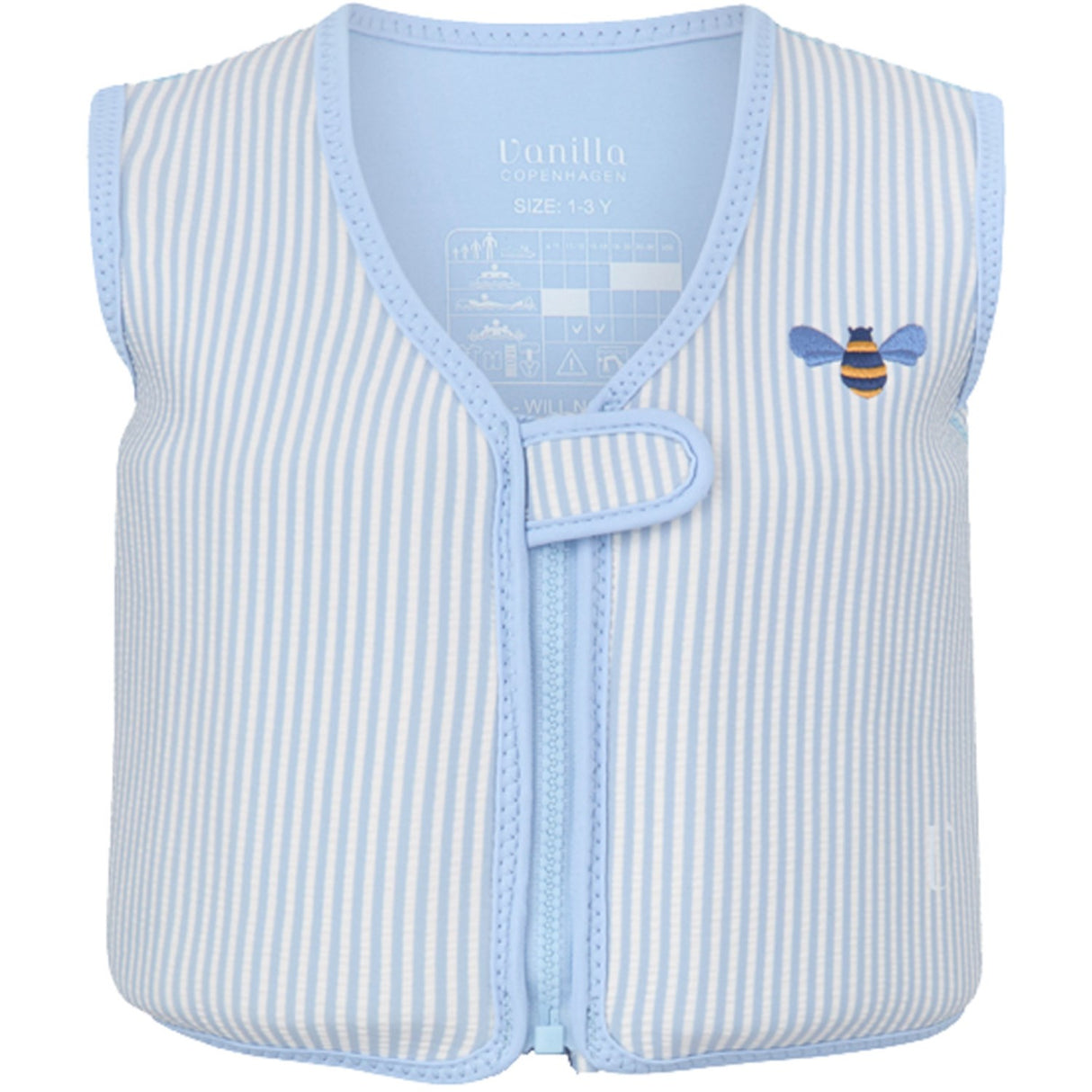 Vanilla COPENHAGEN Blue Honeybee Swim Vest Neoprene Seersucker