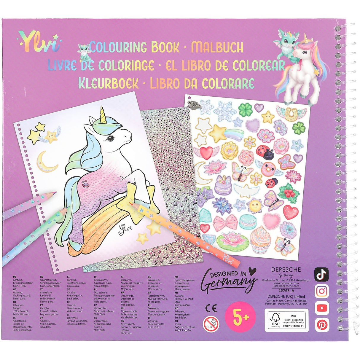 Ylvi Lucky Dragon Colouring Book
