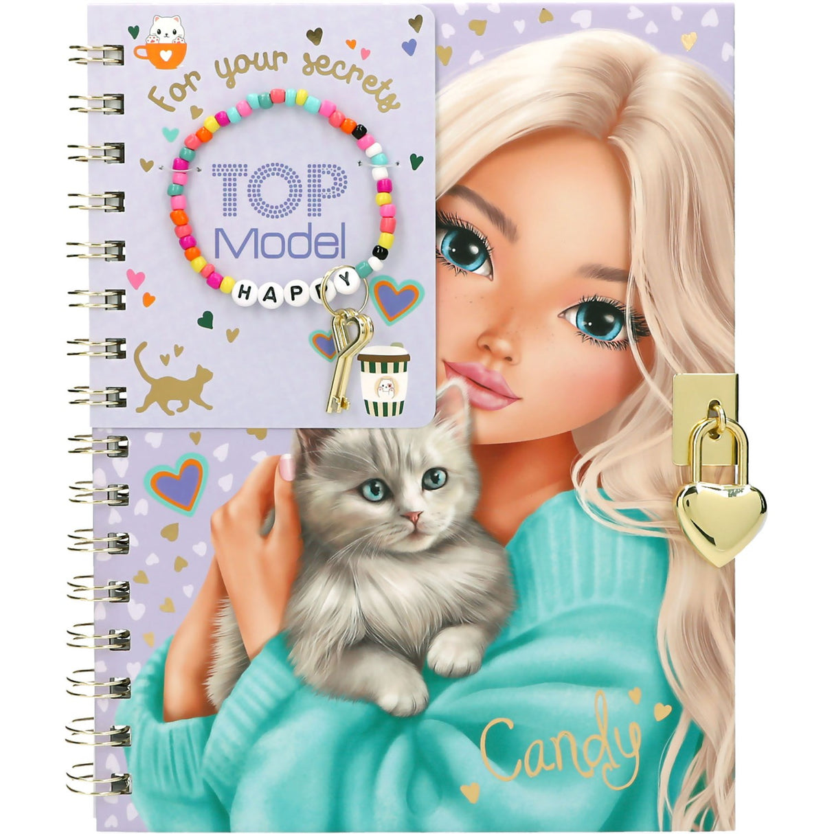TOPModel Diary With Padlock And Bracelet