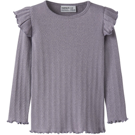 Name It Lavender Gray Melange Nmfblitta Ls Slim Top