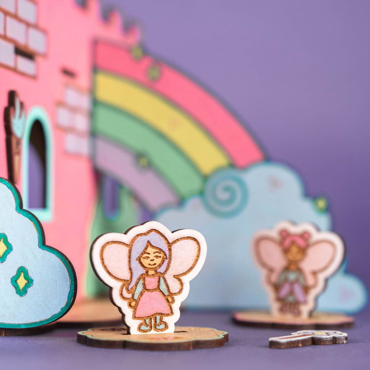 Crateit Unicorn Wooden Toy Dreamland Castle