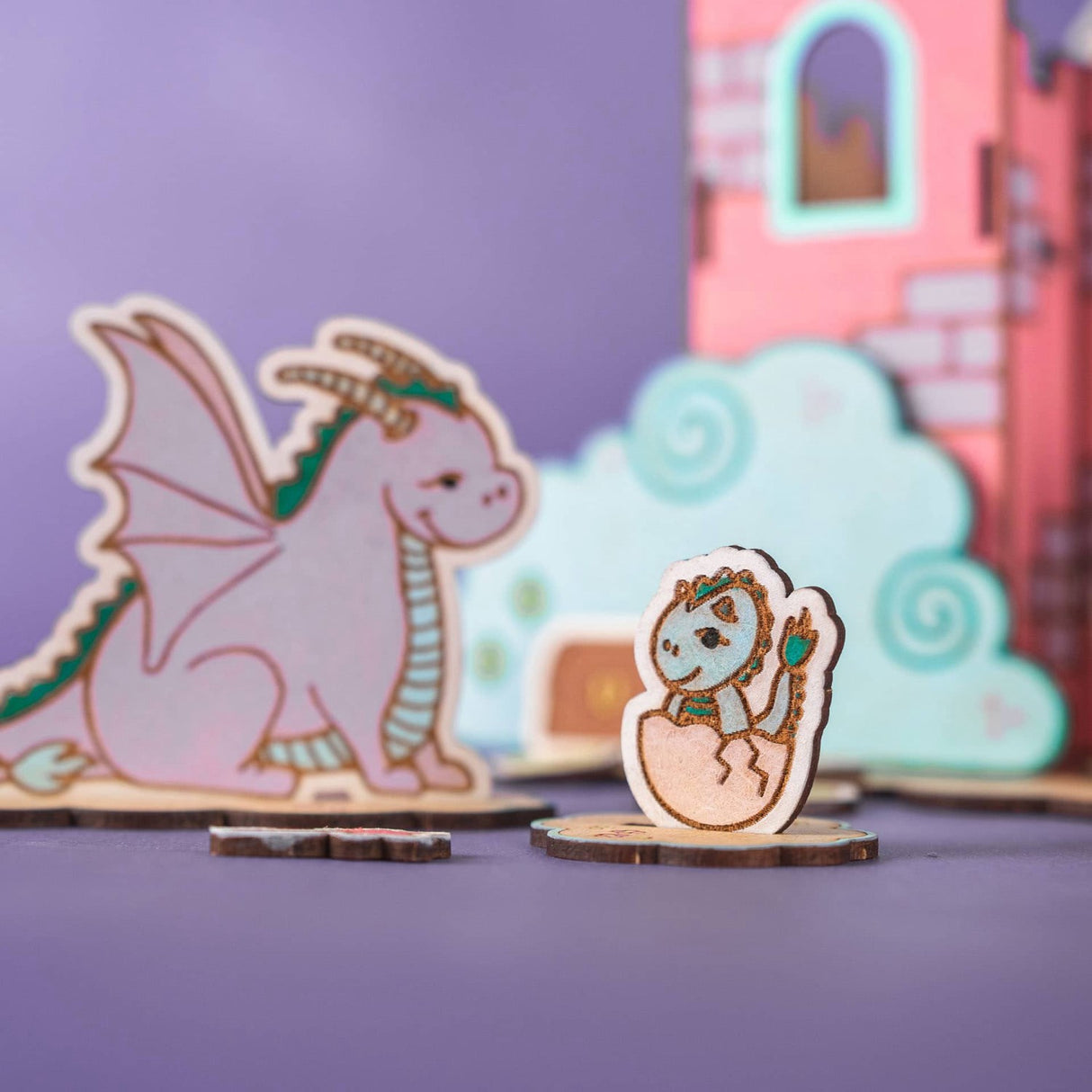 Crateit Unicorn Wooden Toy Dreamland Castle