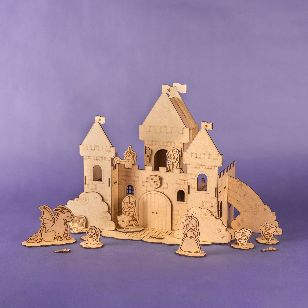 Crateit Unicorn Wooden Toy Dreamland Castle