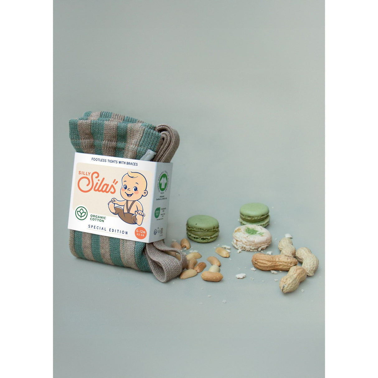 Silly Silas Matcha X Peanut Striped Footless Tights Special Edition