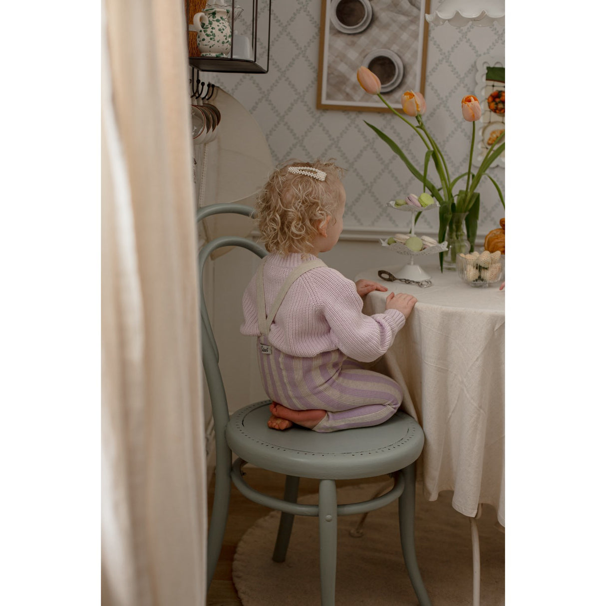 Silly Silas Lavender X Cream Striped Footless Tights Special Edition