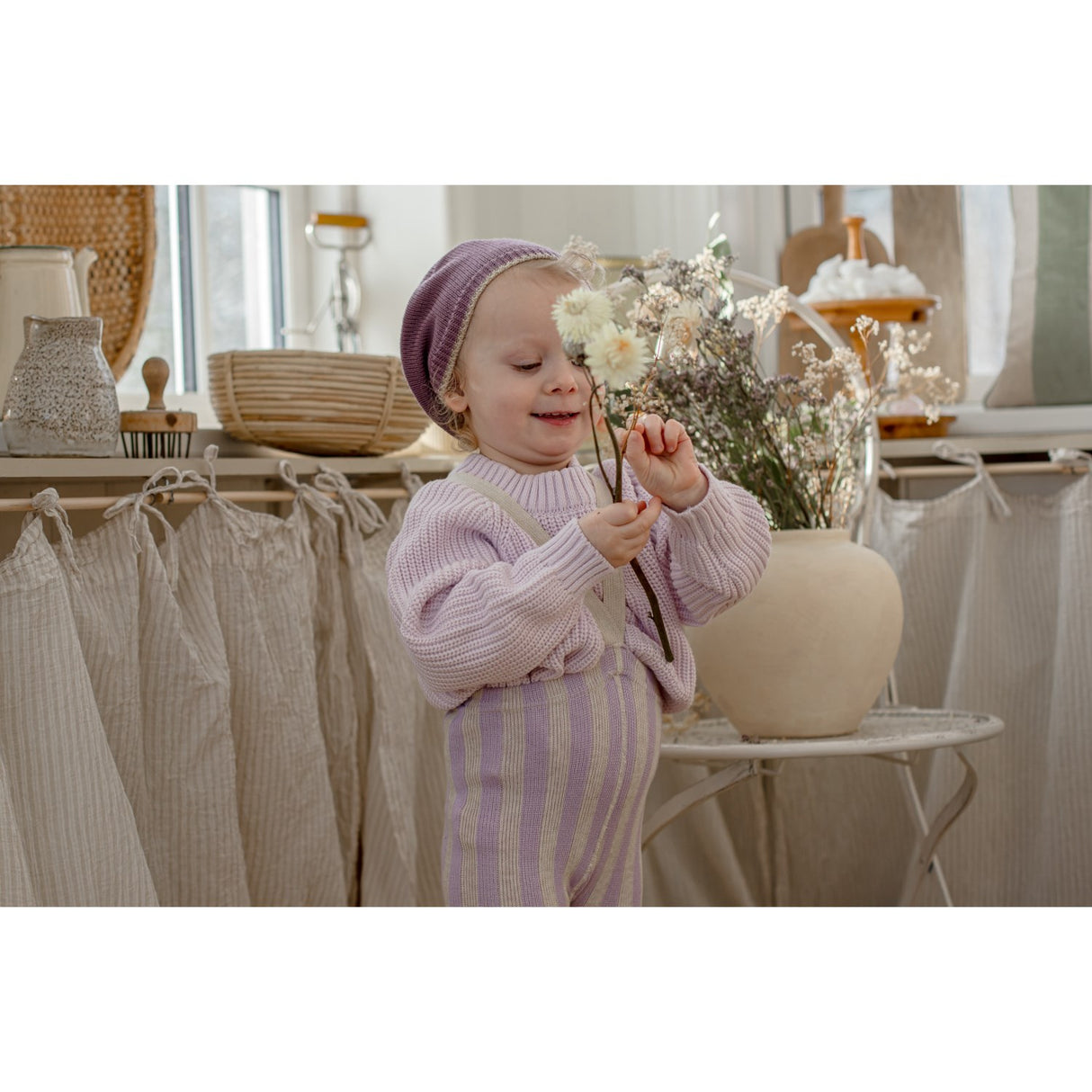 Silly Silas Lavender X Cream Striped Footless Tights Special Edition