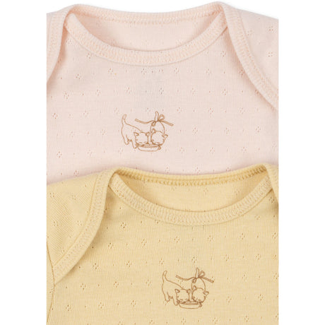 Konges Sløjd Banana Crepe/Creole Pink Fanga Perla 2 Pack Ss Body Ocs