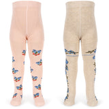 Konges Sløjd Amarena/Tramonto 2 Pack Flower And Cherry Jacquard Tights
