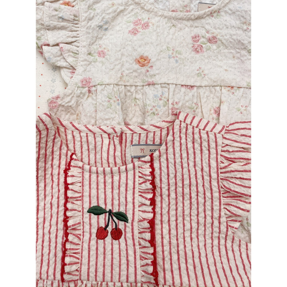 Konges Sløjd Amour Stripe Ellie Frill Romper Gots